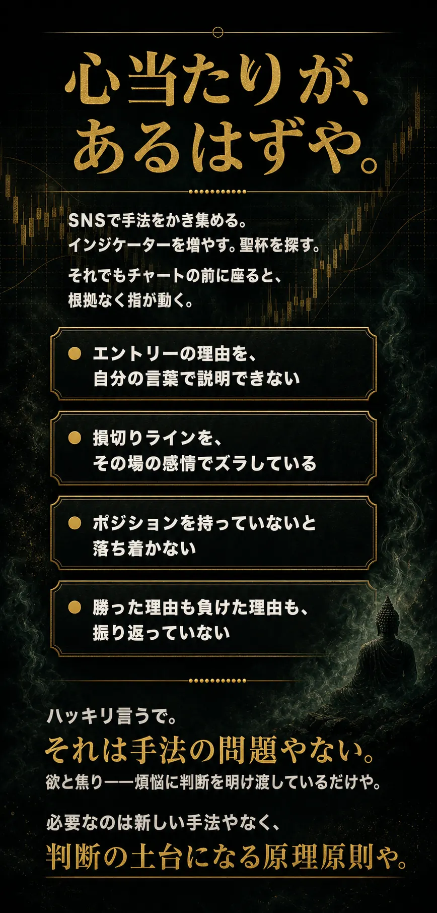 心当たりが、あるはずや。トレード判断の問題提起